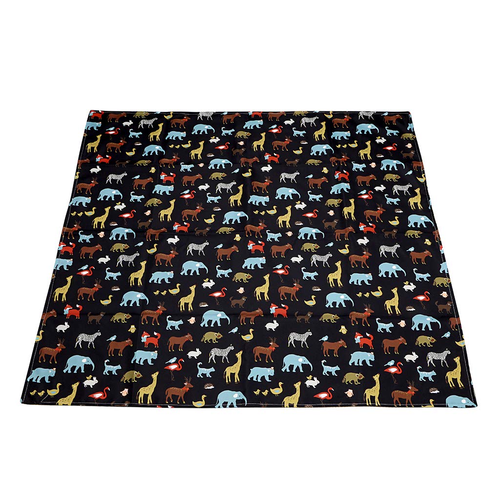 IGNPION Splash Mat Highchair Baby Splat Floor Mat No Mess Anti Slip Feeding Protector (110cm x 110cm) (Black)
