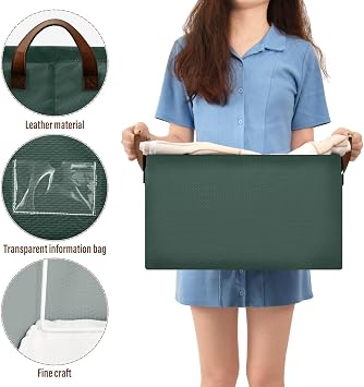 Hunter Green Large Storage Basket Collapsible Storage Box Closet Organizer Bins with Handles for Shelf Nursery Office Home Decor, 16.9 x 11.4 x 10 In