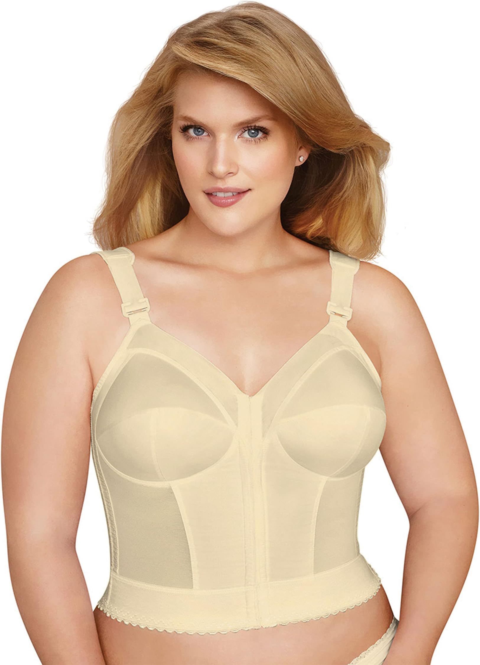Exquisite Form 5107530 FULLY Slimming Wireless Back & Posture Support Longline Bra with Front Closure