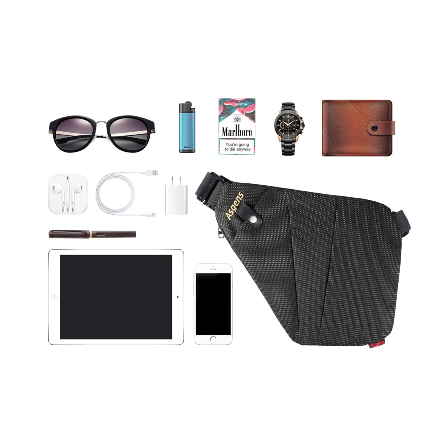 Crossbody Sports Poitrine Sac Pratique Multi-usages Anti-vol Sécurité Sling Bag Sac De Messager Étanche Loisirs Portable pour Enfants et Adultes En Plein Air