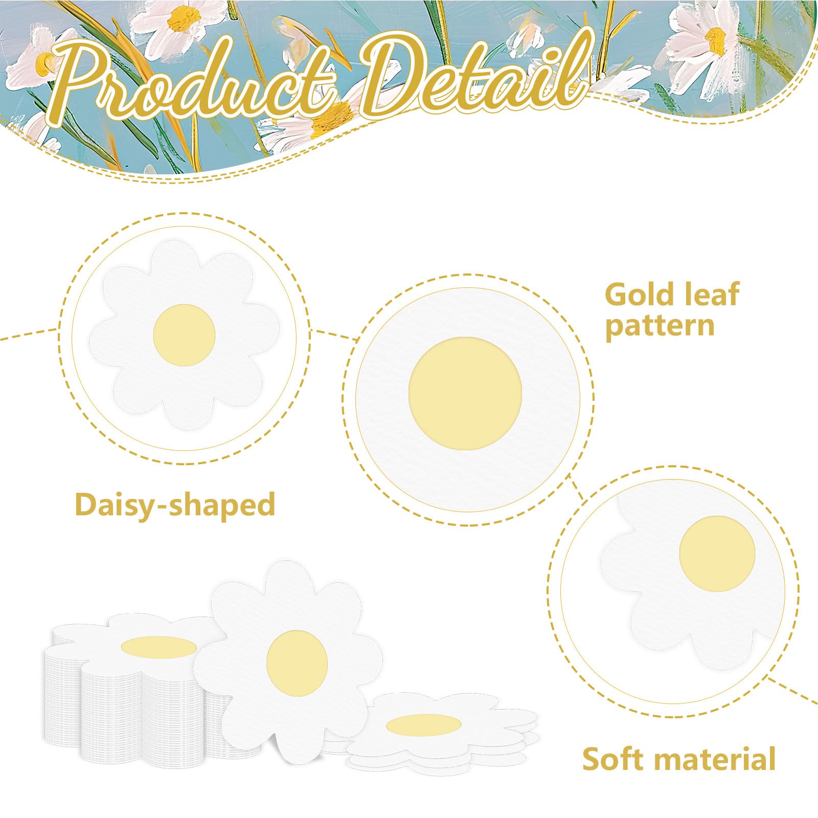 GlamRays Pack of 40 White Daisy Decorative Napkins for Birthdays Parties & Celebrations - Image 3