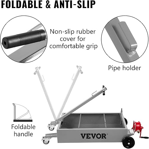Miniatura 6 de VEVOR Bandeja de drenaje de aceite de 15 galones, bandeja de drenaje de aceite de perfil bajo de 57 L, bandeja de cambio de aceite de gran