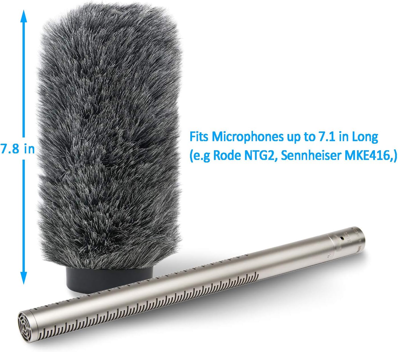 YOUSHARES NTG3 Microphone Windscreen - Deadcat/Windmuff for Rode NTG-3, Sennheiser MKH416 Shotgun Mic, Wind Shield Up to 7.1" Long - Image 4