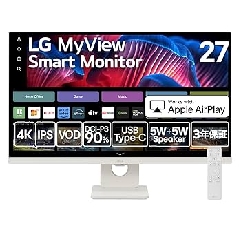 Amazon.co.jp: LG スマートモニター 27SR73U-W/LG MyView Smart