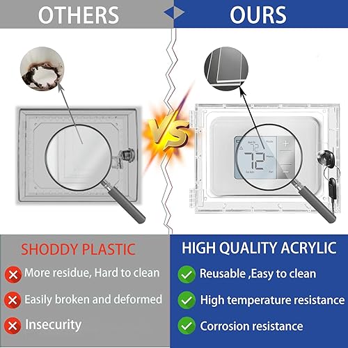 Miniatura 3 de Cubierta grande para caja de termostato con llave, caja de cubierta de termostato transparente con cerradura se adapta a todos los termostatos