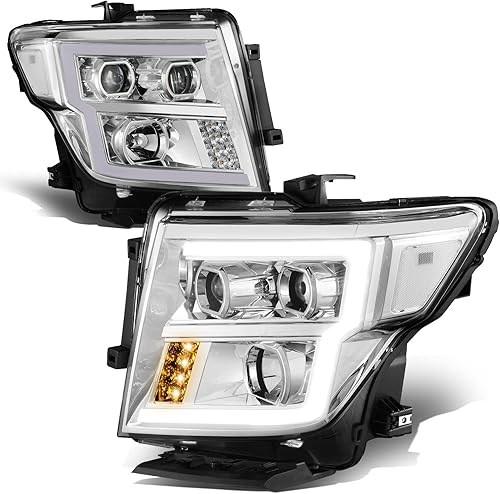 DNA MOTORING HL-LB-NT16-CH-CL1 - Par de faros LED DRL compatibles con 17-22 Titan / 16-22 Titan XD, cromado/transparente