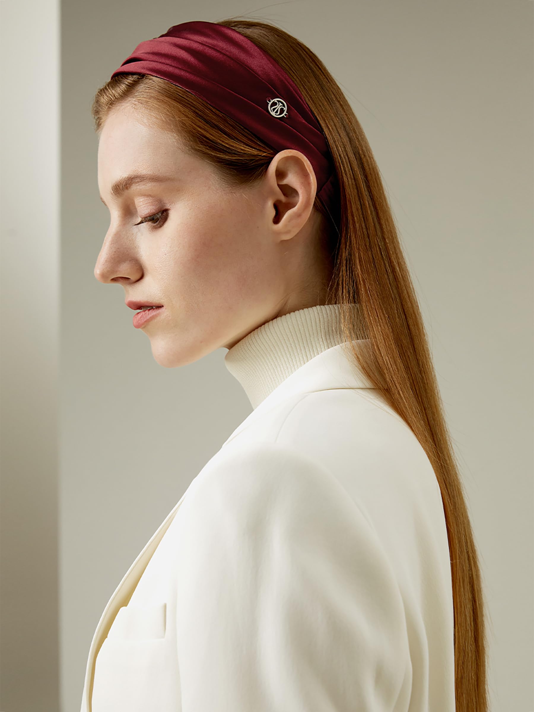 LILYSILK Damen Haargummi aus reiner Maulbeerseide verstellbar für feines starkes lockiges Haar langes und kurzes Haar Pflege elastisches Haarband für Makeup Yoga und Sport,Einheitsgröße