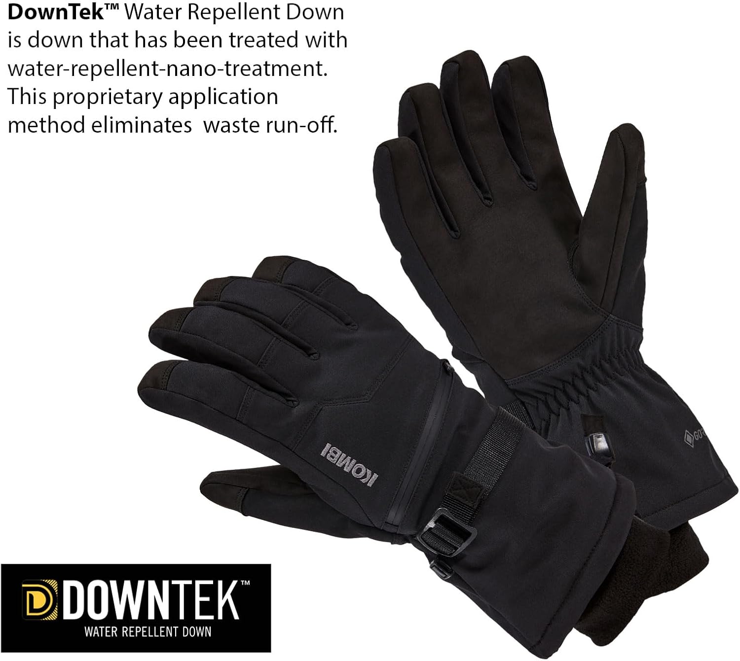 Kombi Men's Sanctum Waterproof Breathable Insulated Outdoor Winter Sport Gloves with Heat-Pack Pocket and Removable Leash
