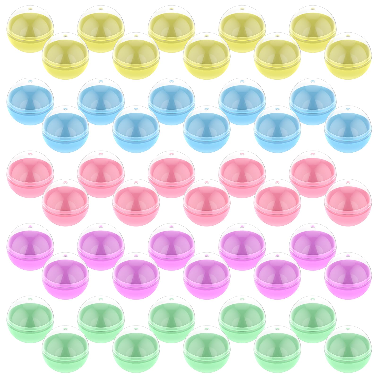 Ghshanog Colorful 50Pcs Round Capsules,4.5Cm Vending Machine Capsules Balls,Colored Twisted Round Balls Empty Fillable Ball Prize Container For Kids Candy Party Favor Prize