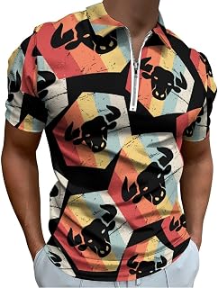 Taurus Constellation Men's Golf Polo Shirt Short Sleeve Casual Collared Athletic Slim Fit Tee