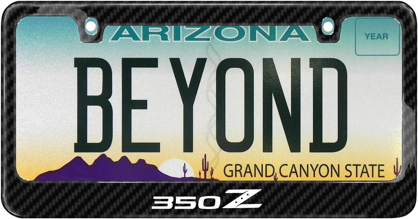 iPick Image for - 350Z Real Black Carbon Fiber License Plate Frame - Nissan 350Z