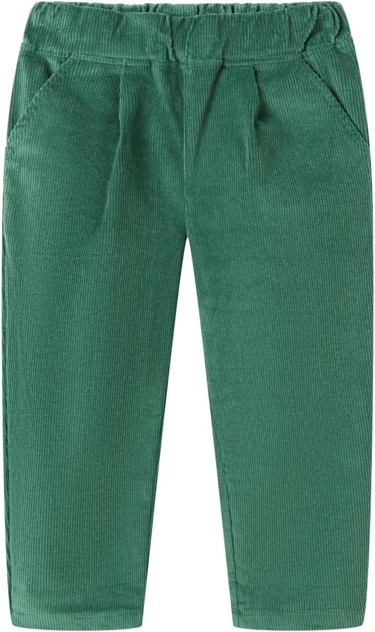 Mud Kingdom Boys Girls Corduroy Pants Pull On Plain Elastic Waist