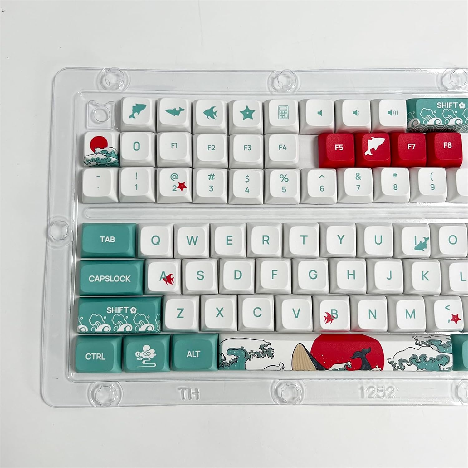 Full 125 Keys XDA Profile PBT Coral Sea Keycaps 5-Sided Dye-Sublimation Keycaps