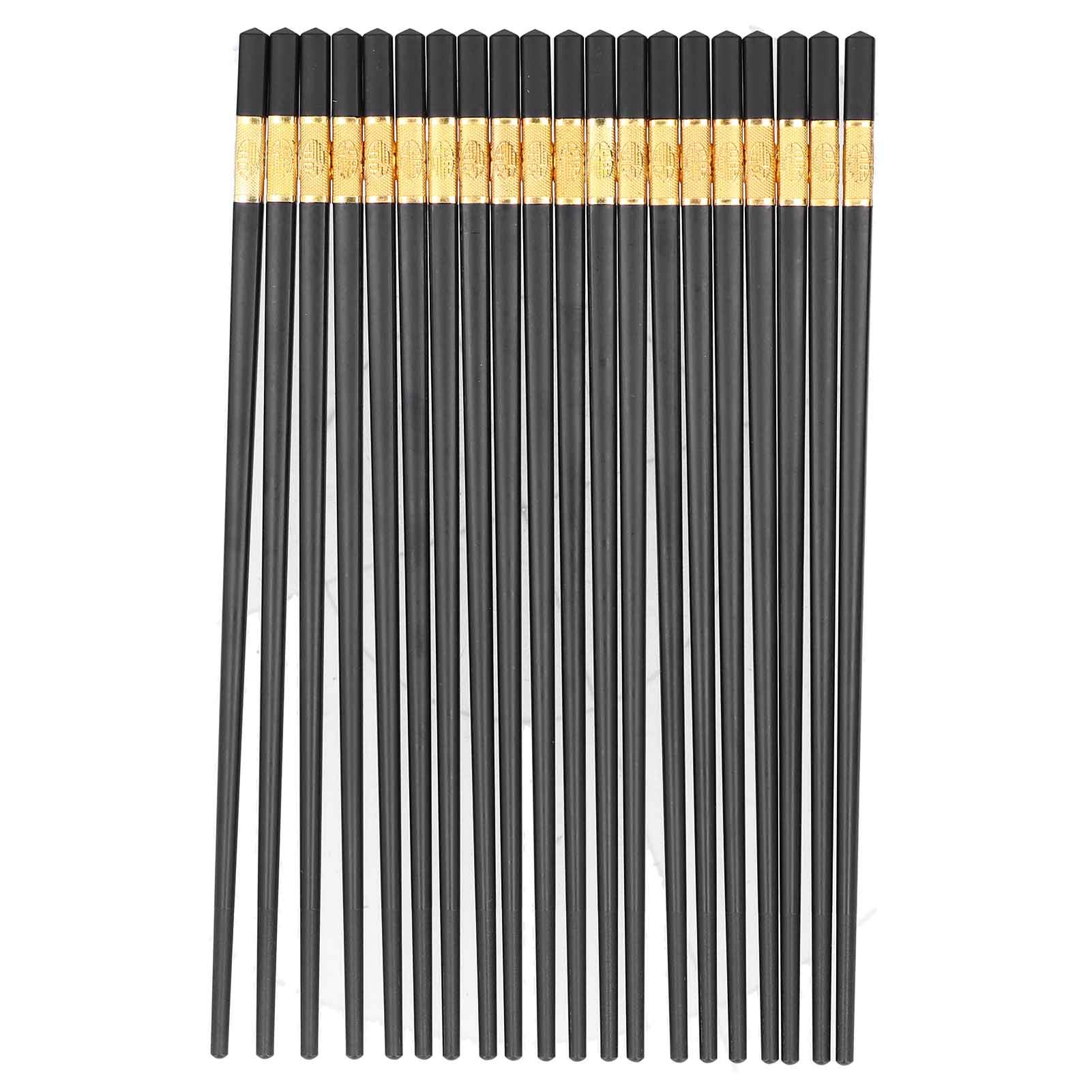 Sunicon 10-Pairs Set of Wooden Chopstick, Reusable Chinese Style Chopsticks Non slip Design Safe Durables Minimalism Japanese Chopsticks