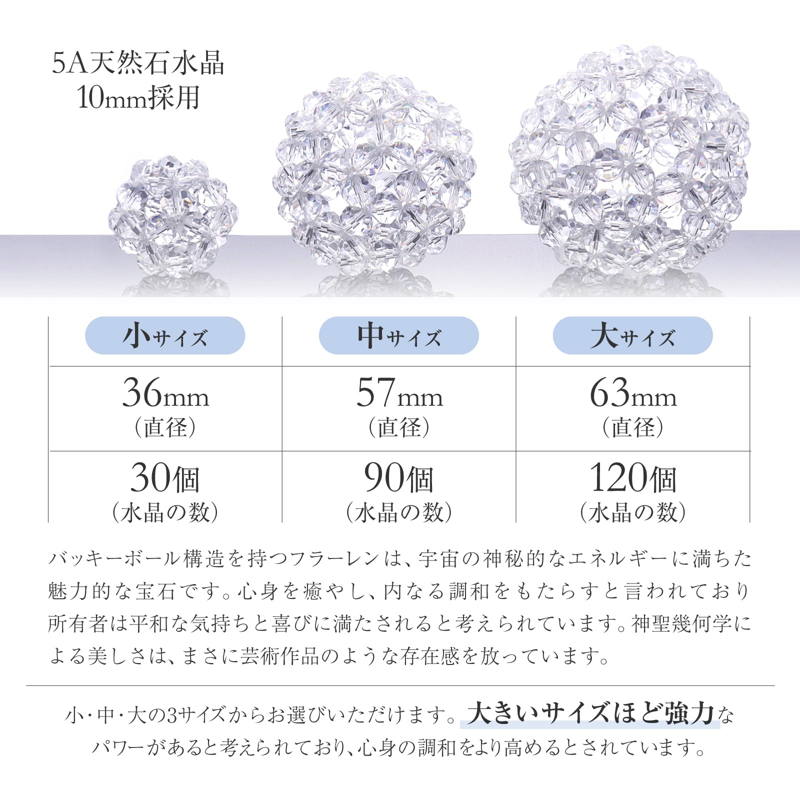 Amazon.co.jp: 宝珠 天然石 水晶 5A フラーレン 10mm 神聖幾何学  