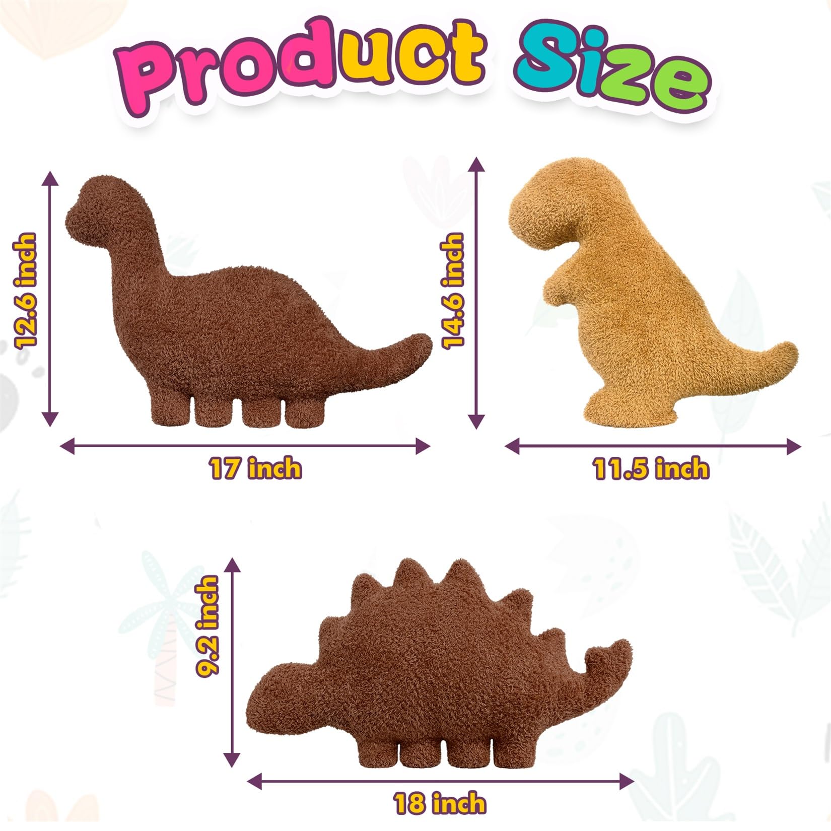 Andywoo Dino Nuggets poduszka z kurczakiem, poduszka z dinozaurem i czekoladą, pluszowa zabawka na zabawne prezenty urodzinowe dla chłopców i dziewcząt, prezenty dinozaurów dla dzieci