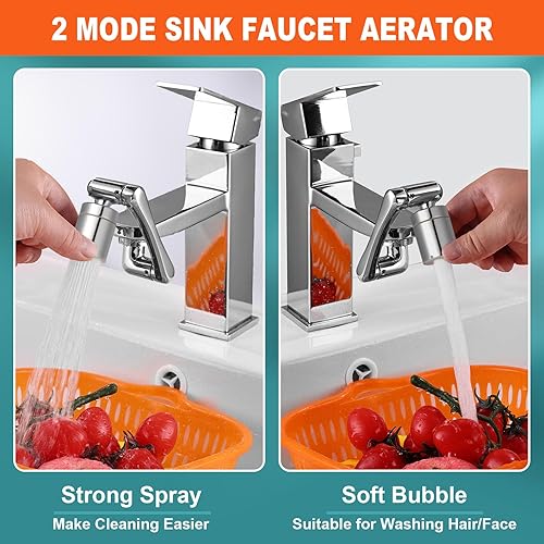 Miniatura 25 de Spurtar Extensor de grifo de baño giratorio de 1440° Se adapta a roscas G1/2 pulgadas 55/64 pulgadas 15/16 pulgadas No apto para Delta, Moen