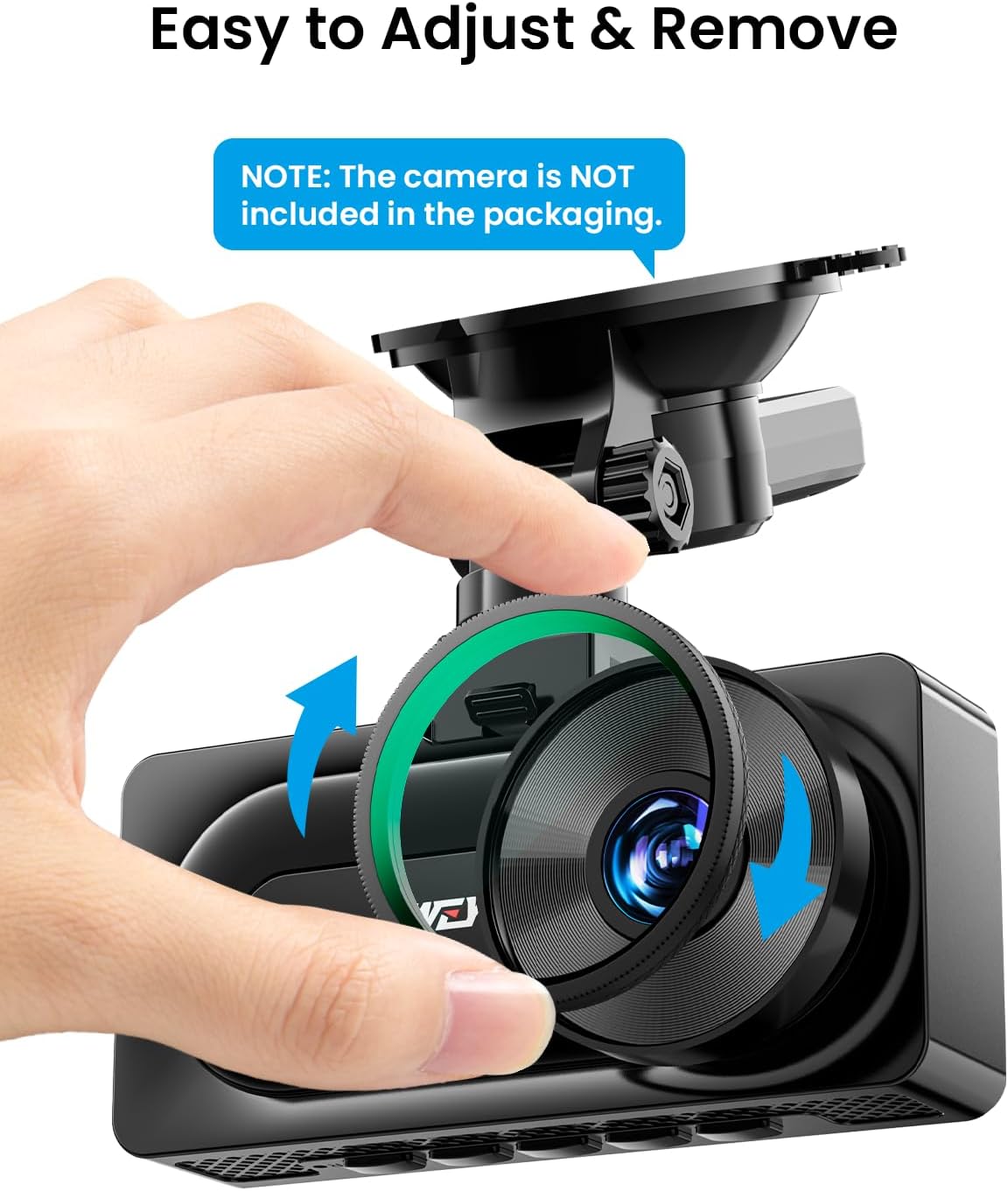 Hand attaching a CPL filter to the front lens of the IIWEY Q7 dash cam.