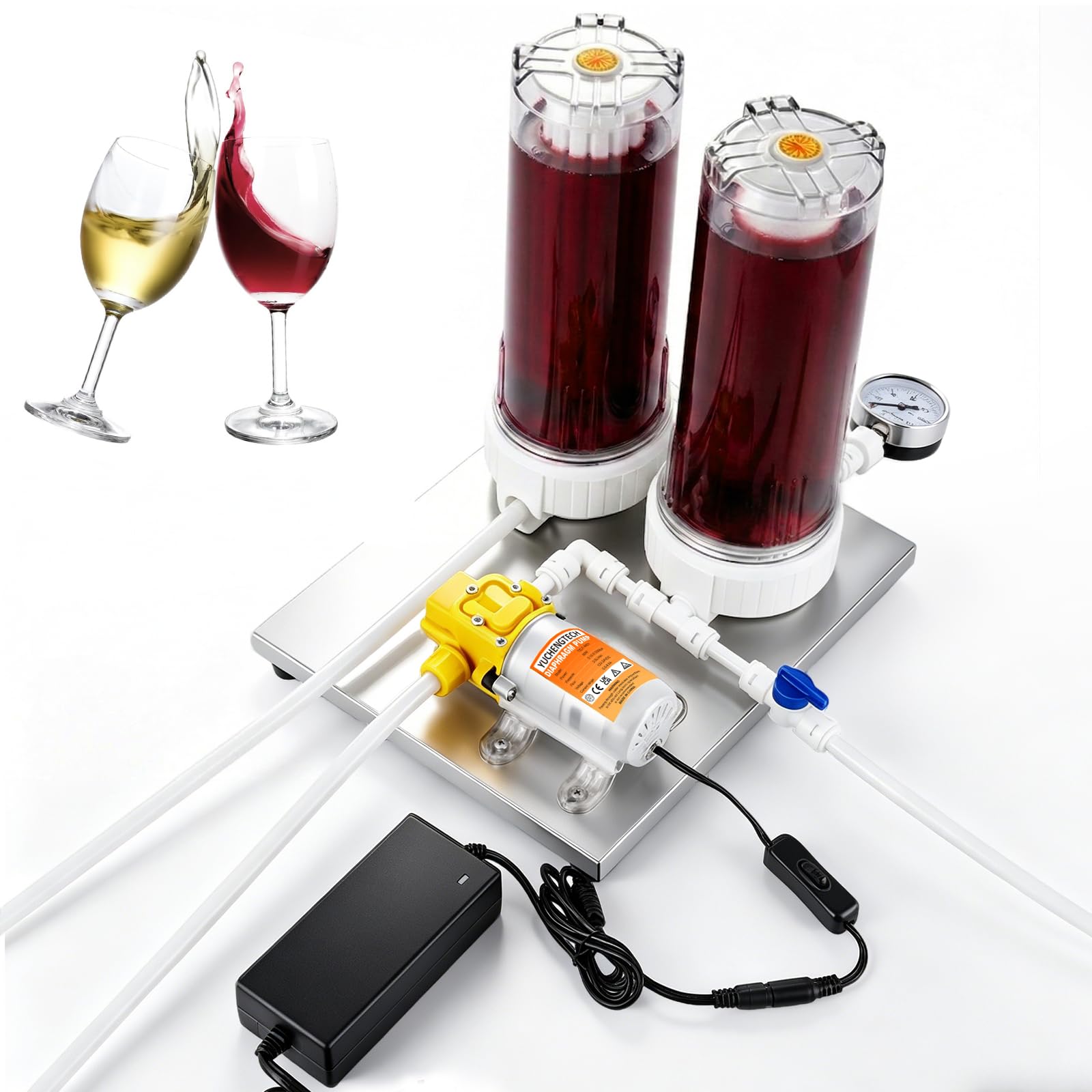 YUCHENGTECH Stainless Steel Liquor Filter System 10 Inch Wine Strainer Filter Making Purification Stainless Steel Fruit White Spirit Liquor Wine Juice Filter Machine
