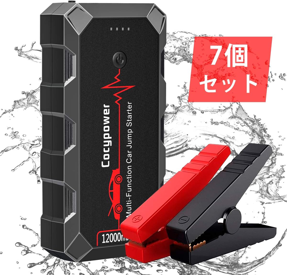 ジャンプスターター 100mah mwh 大容量 12v 車用 特別セール品 エンジンスターター ピーク電流1000a 6 0lガソリン車 Ledライト搭載 Dcポート付き機能 黒 7点セット Pseマーク付き 15v モバイルバッテリー急速充電 4 0lディーゼル車
