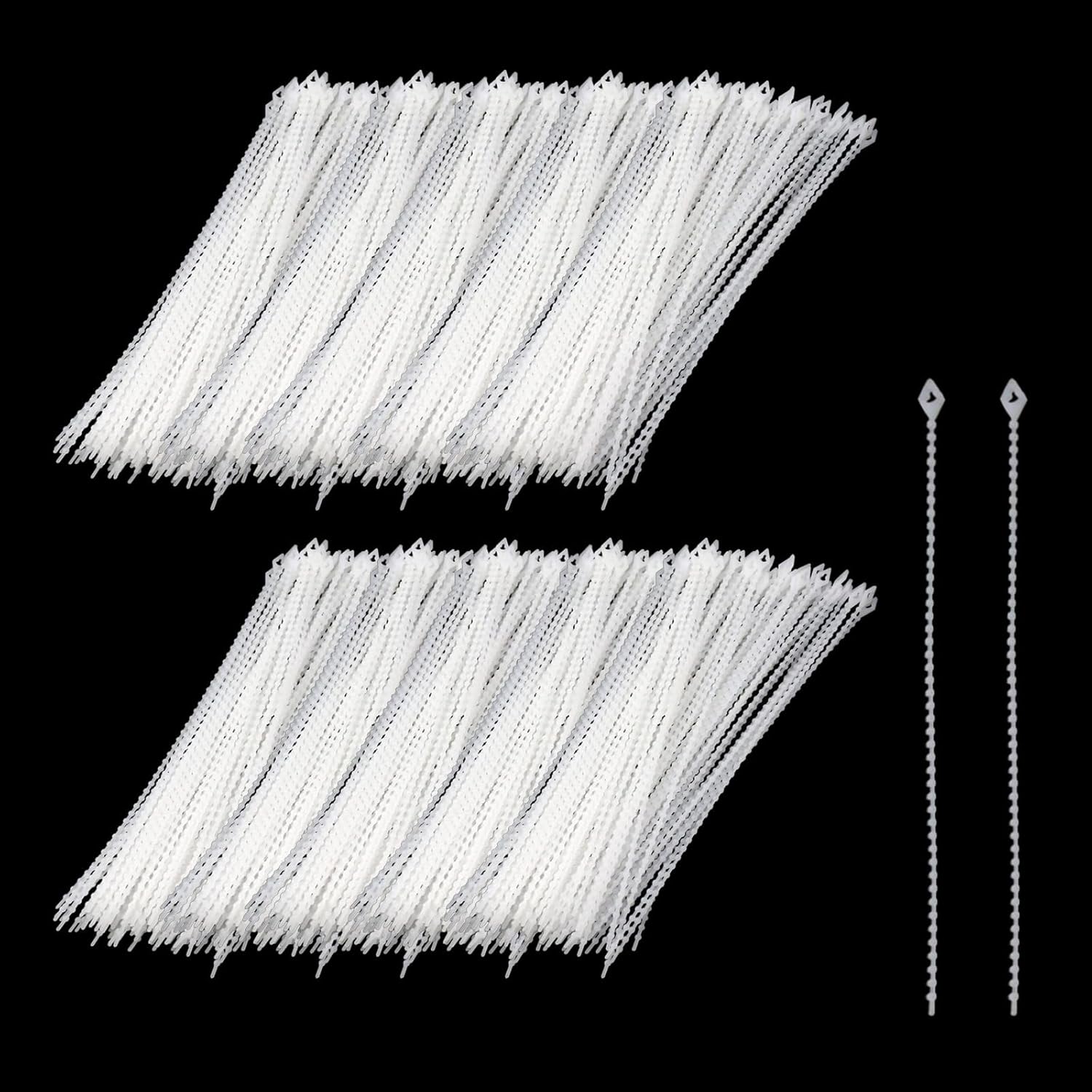 KUMGROT 1000 Pcs White Nylon 9.45" Zip Ties Heavy Duty Multifunctional Strong Plastic Wire Cable Ties for Home Office Outdoor Indoor Use