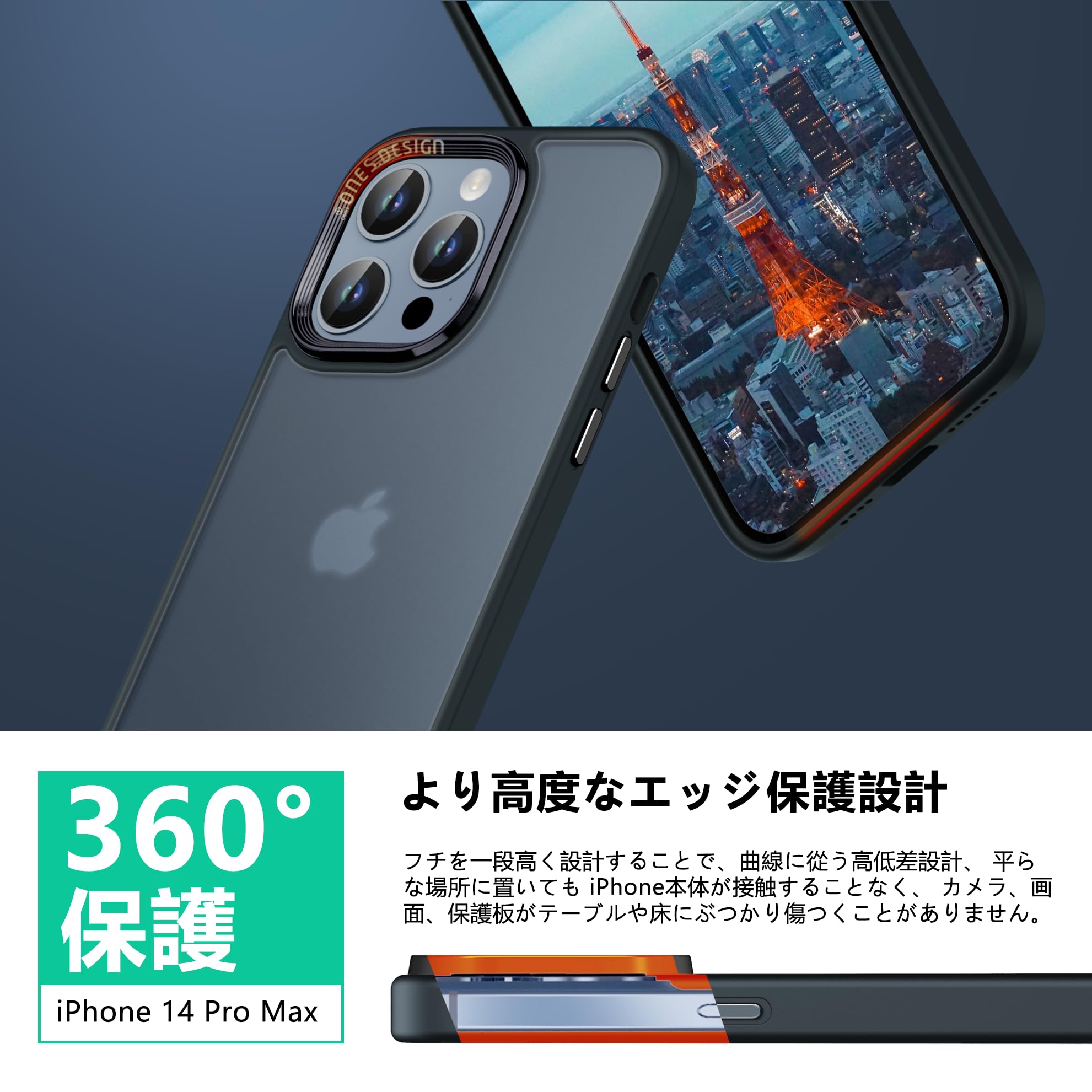 バック！ Amazon.co.jp: ONES 艶消し iPhone14ProMax ハードケース