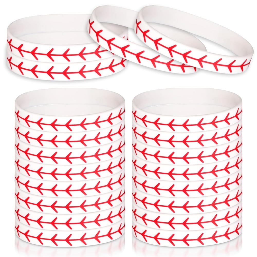 20 Braccialetti Da Baseball In Silicone - Motivazionali, Per Eventi Sportivi E Feste, Uomini E Donne - Foto 5