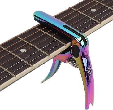 Guitar Capo 7.3 x 8.5 x 1.3 cm / 2.9 x 3.3 x 0.5 Inch Electric Guitar Acoustic Guitar Capo String Steel Ukulele Capo with Pick Holder Bag for Classical Guitar Ukulele Mandolin and Banjo