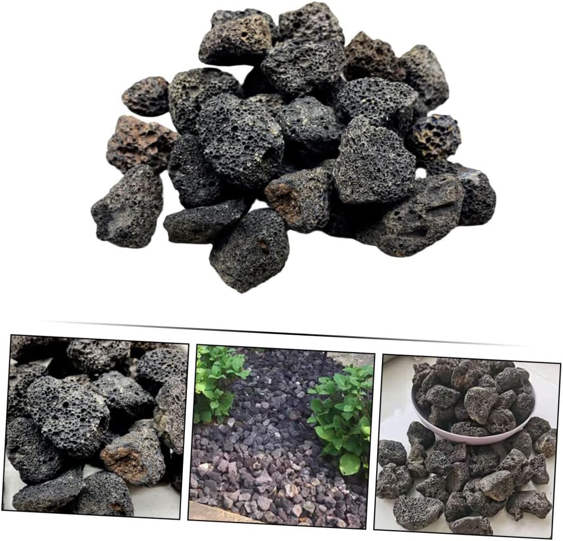 WOONEKY 1bag Natural Volcanic Stones for Fish Tanks and Decorative for Aquariums of Volcanic Rock for Floral Arrangements and Outdoor Decor