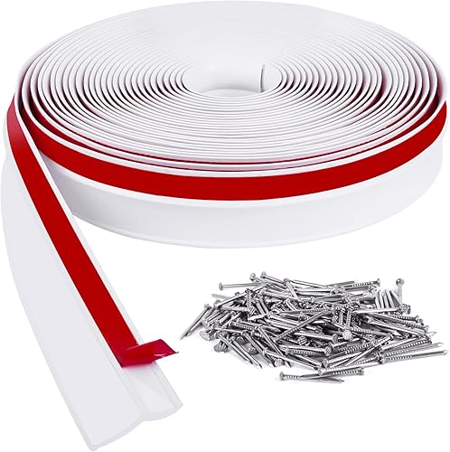 Tira de sellado de goma para puerta de garaje, parte superior y lateral, resistente a la intemperie, sellado universal profesional (36 pies, blanco