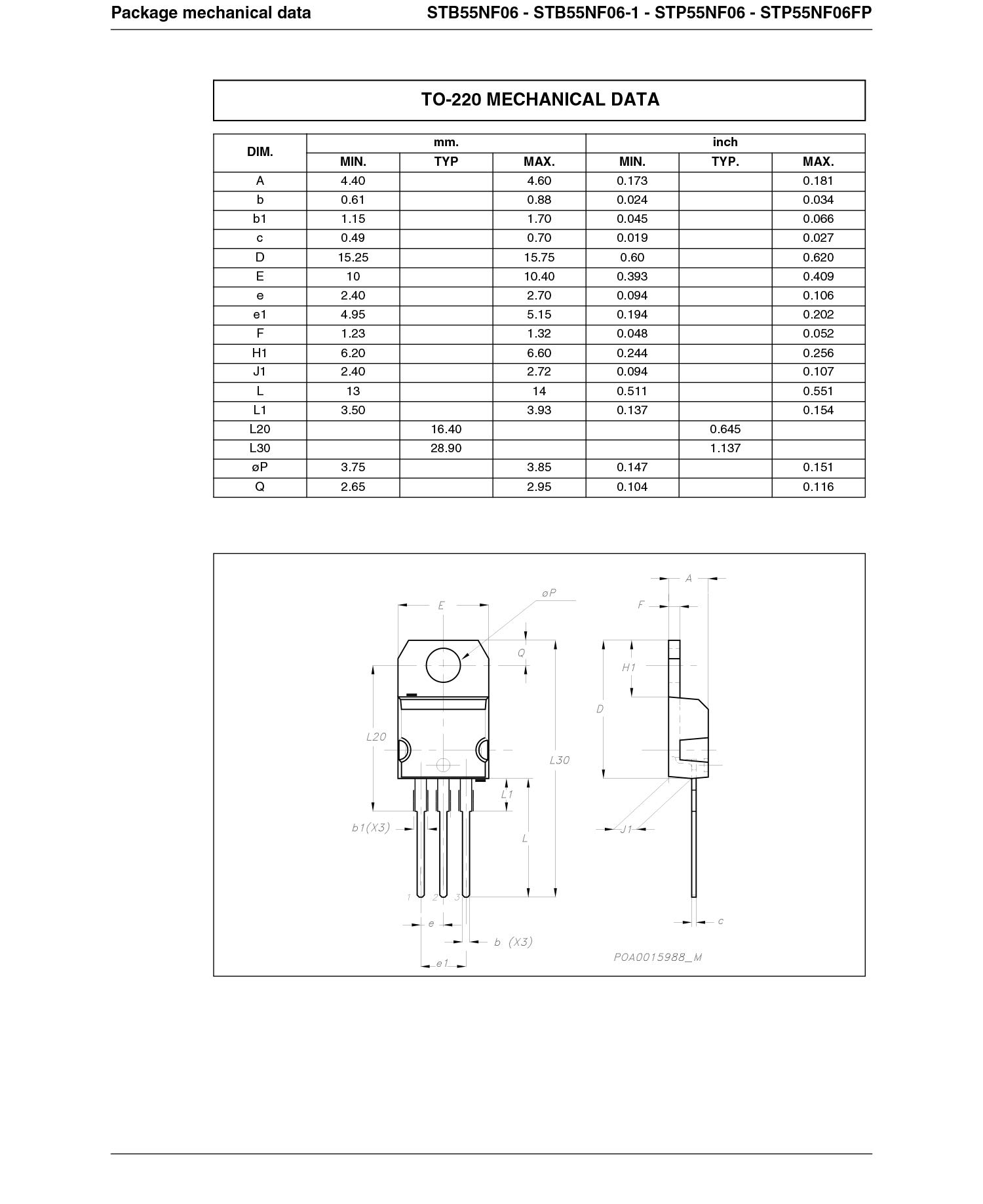 5 Transistor Mosfet STP55NF06 P55NF06 TO-220 – 50A 60V N-CH – ST