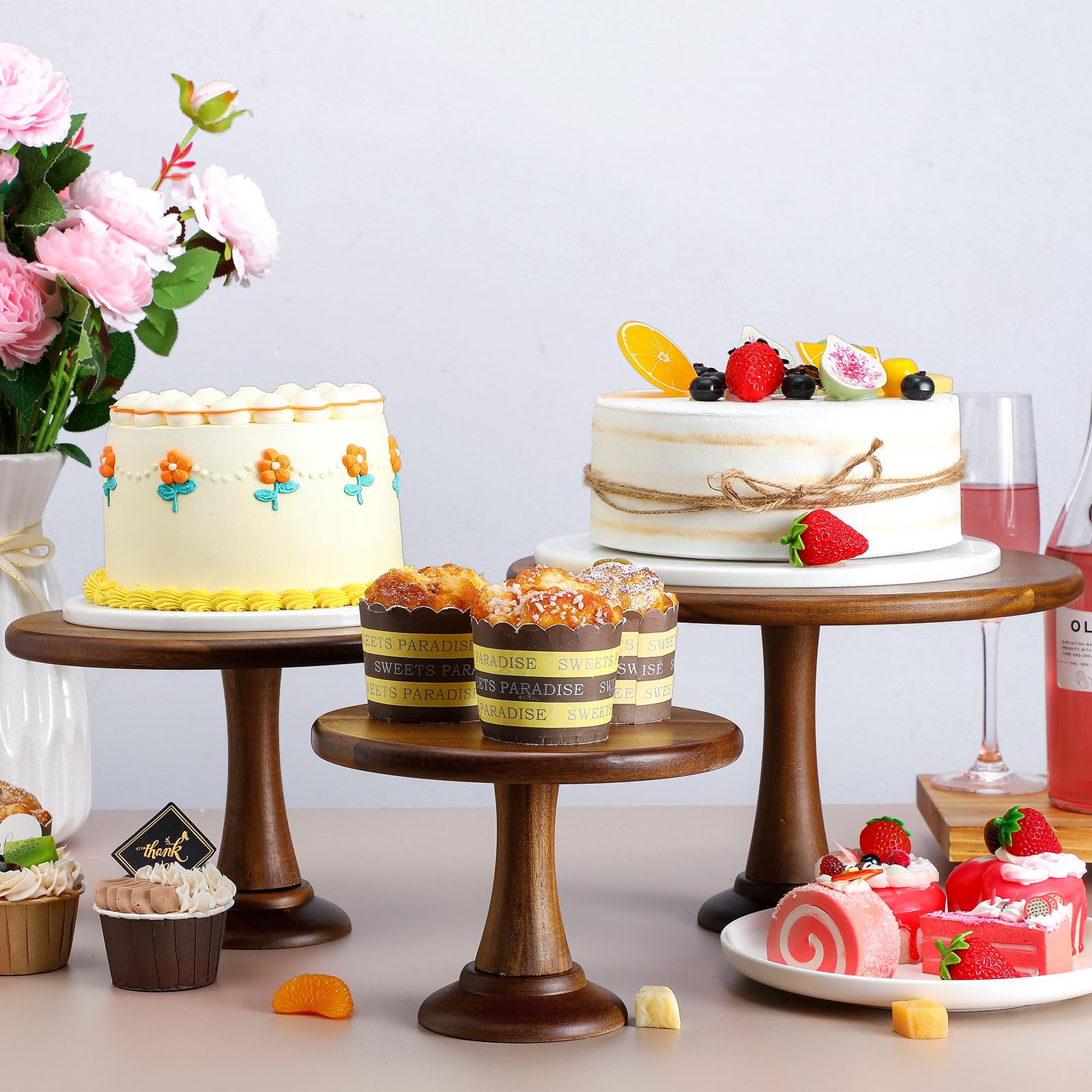 Set of 6 Rustic Cake Stand Set, 8