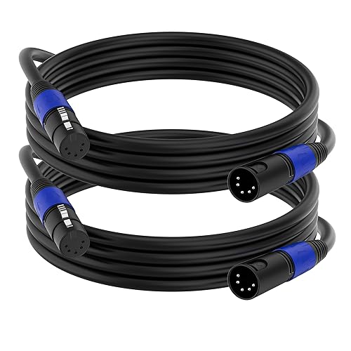 Adaptador de cable XLR de 5 pines, DMX-512 XLR macho de 5 pines a XLR 5 pines hembra DMX cable de iluminación DMX (3.3 pies/2 unidades)