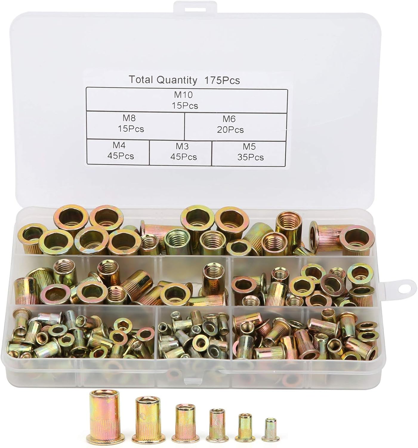 Generic Rivet Nut Color‑Plated Zinc Rivet Nut Professional Easy to Store Wear-Resistant for Industrial Instruments