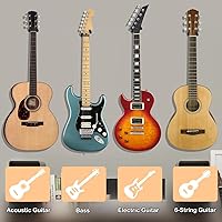 Vista 4 de MOREYES Guitar Wall Mount 4 Pack, Guitar Wall Hangers with Rotatable Soft Guitar Hook for All Size Guitars, Hardwood U-Shaped Guitar Holder for