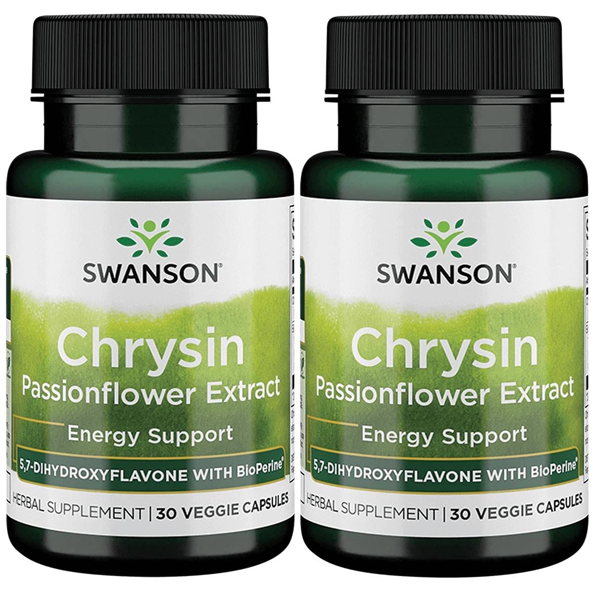 Swanson Chrysin Passionflower Extract - Herbal Supplement Promoting Overall Health, Wellness & Fitness - Natural Formula May Support Lean Muscle Maintenance - (30 Veggie Capsules)