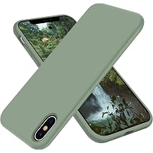 OTOFLY Compatible with iPhone Xs Max Case,Ultra Slim Fit iPhone Case Liquid Silicone Gel Cover with Full Body Protection Anti-Scratch Shockproof Case, [Upgraded Version] Calke Green
