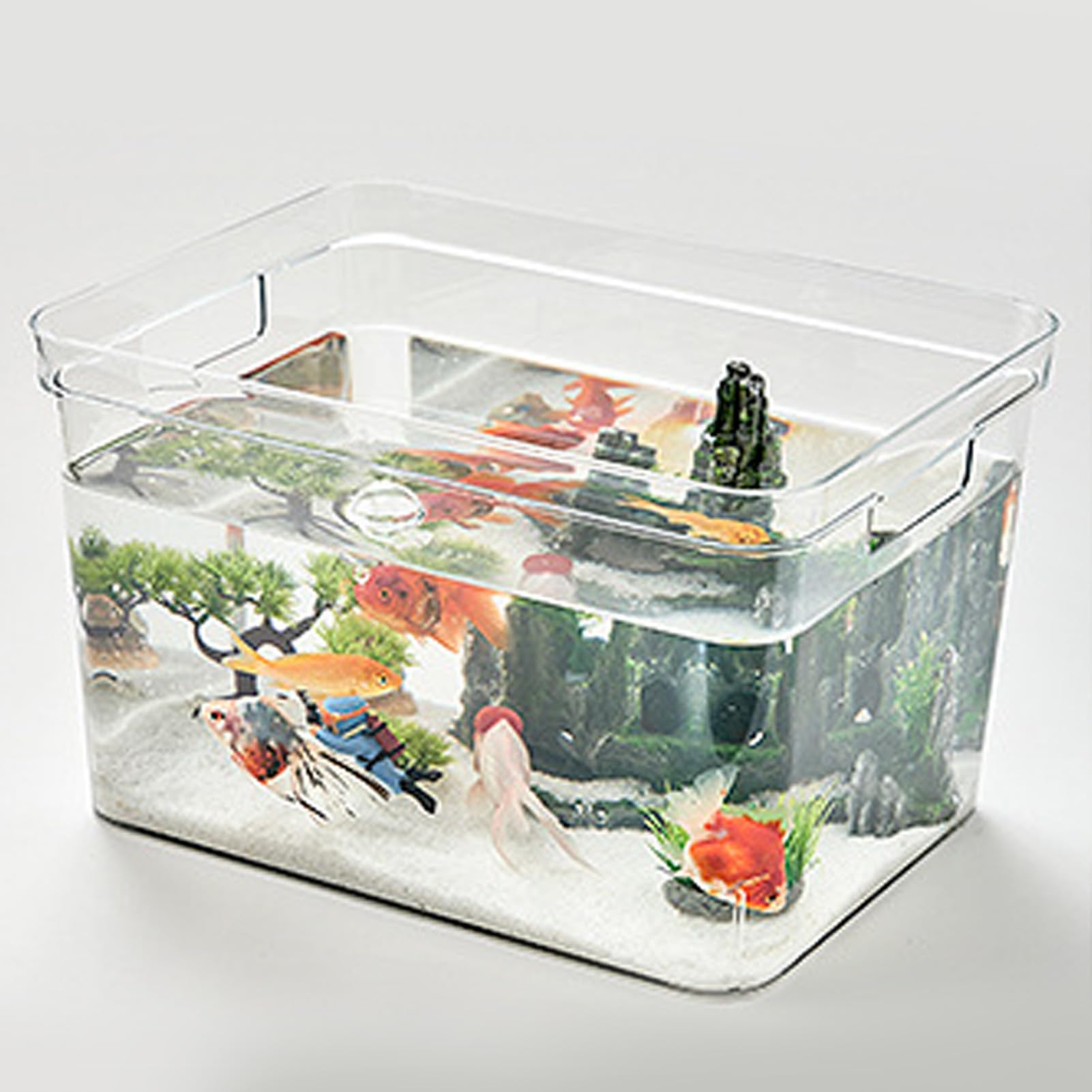 Acuario DIY, decoración de Escritorio Transparente, Acuario de Mesa de Pet Transparente con Flujo de Agua simulado, fácil de Limpiar, decoración para el hogar en Interiores, Ideal (l)