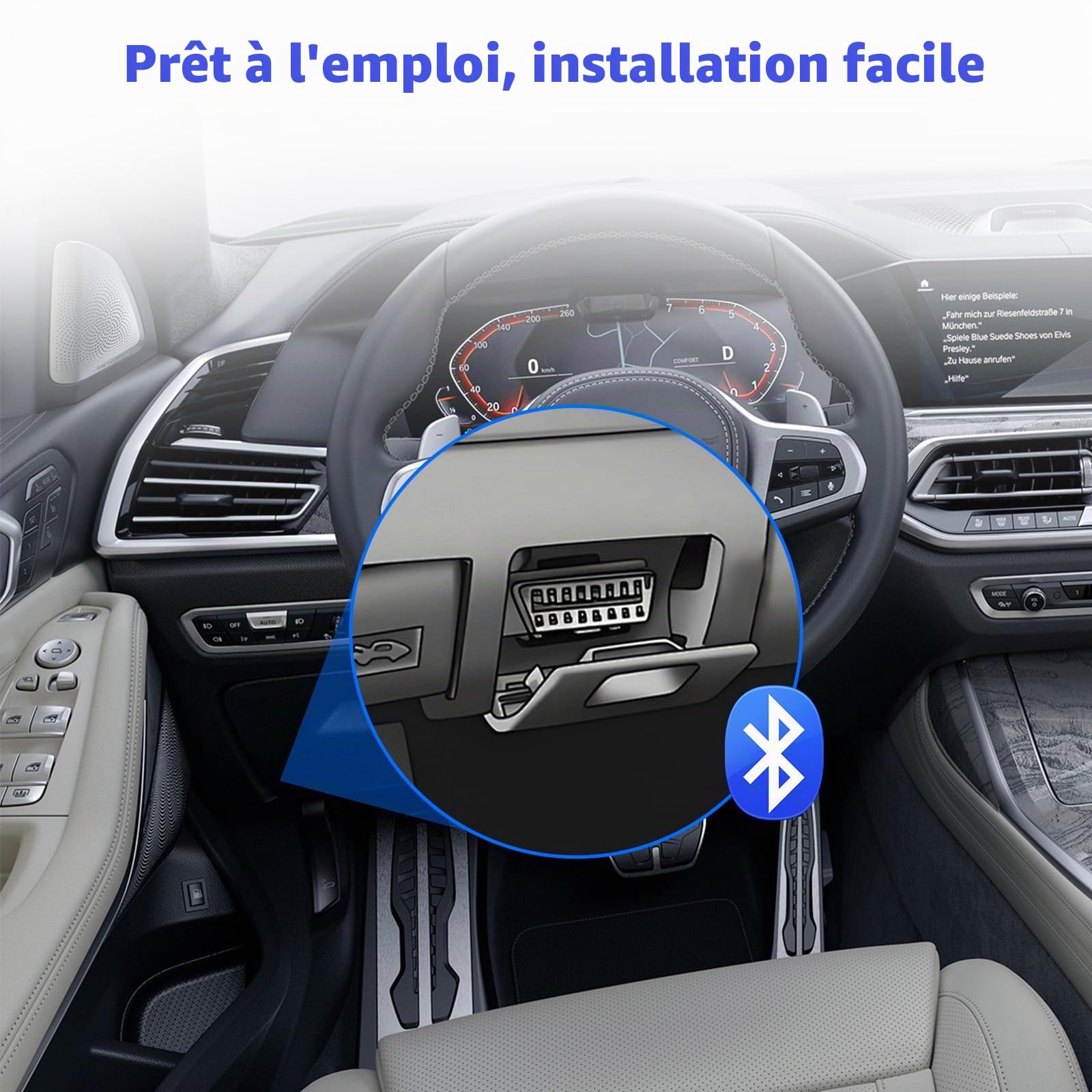 ATOTOZONE AC-4450 Scanner OBDII Bluetooth,Lecteur de Codes Moteur,Témoin de Contrôle Moteur,Compatible avec L'Application Torque,pour Les Séries A5/A6/S8/X10/P9/A7/V10 Incompatible avec Les F7/P5/P8