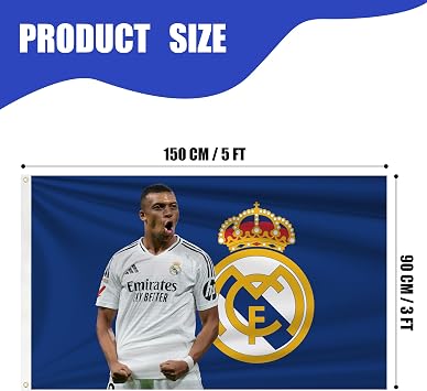 Real Madrid Flag Banner 3x5 FT - Fans Merengues Liga Champions Soccer Durable Indoor or Outdoor Football Soccer 2 Grommets