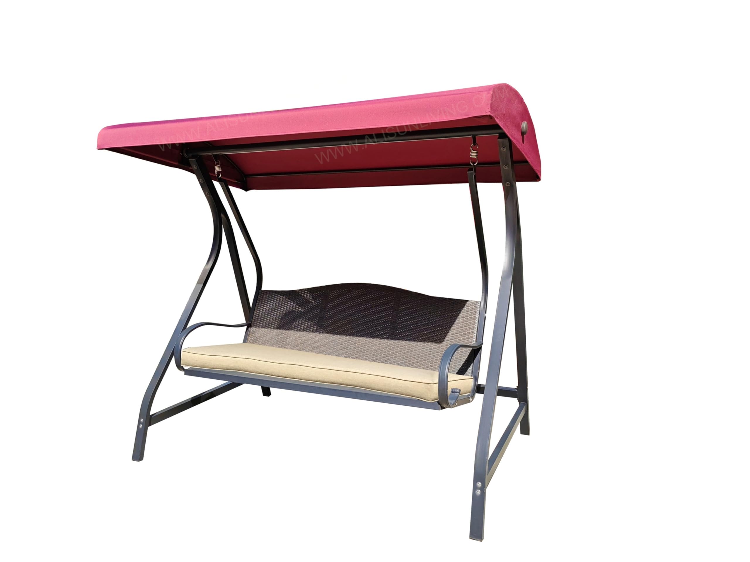 ALISUN Replacement Canopy Top for GT Porch Swing Model #GCS00229C (Will Not Fit Any Other Swing) (Red)-image-22