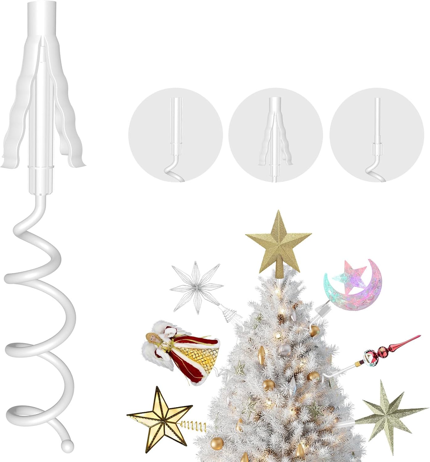 Amazon.com: Christmas Tree Topper Holder -Universal Twist On Tree ...
