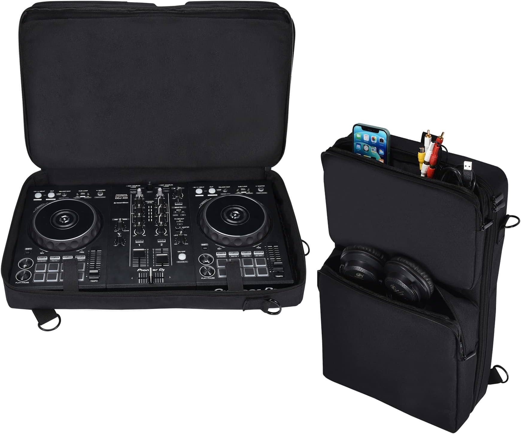 Protective Travel Case for Pioneer DJ DDJ-FLX4/DDJ-400/DDJ-FLX6/DDJ FLX10/DJ SR2 Controller, Carrying Case with Accessories and Adjustable Shoulder Strap, Flx4, modern