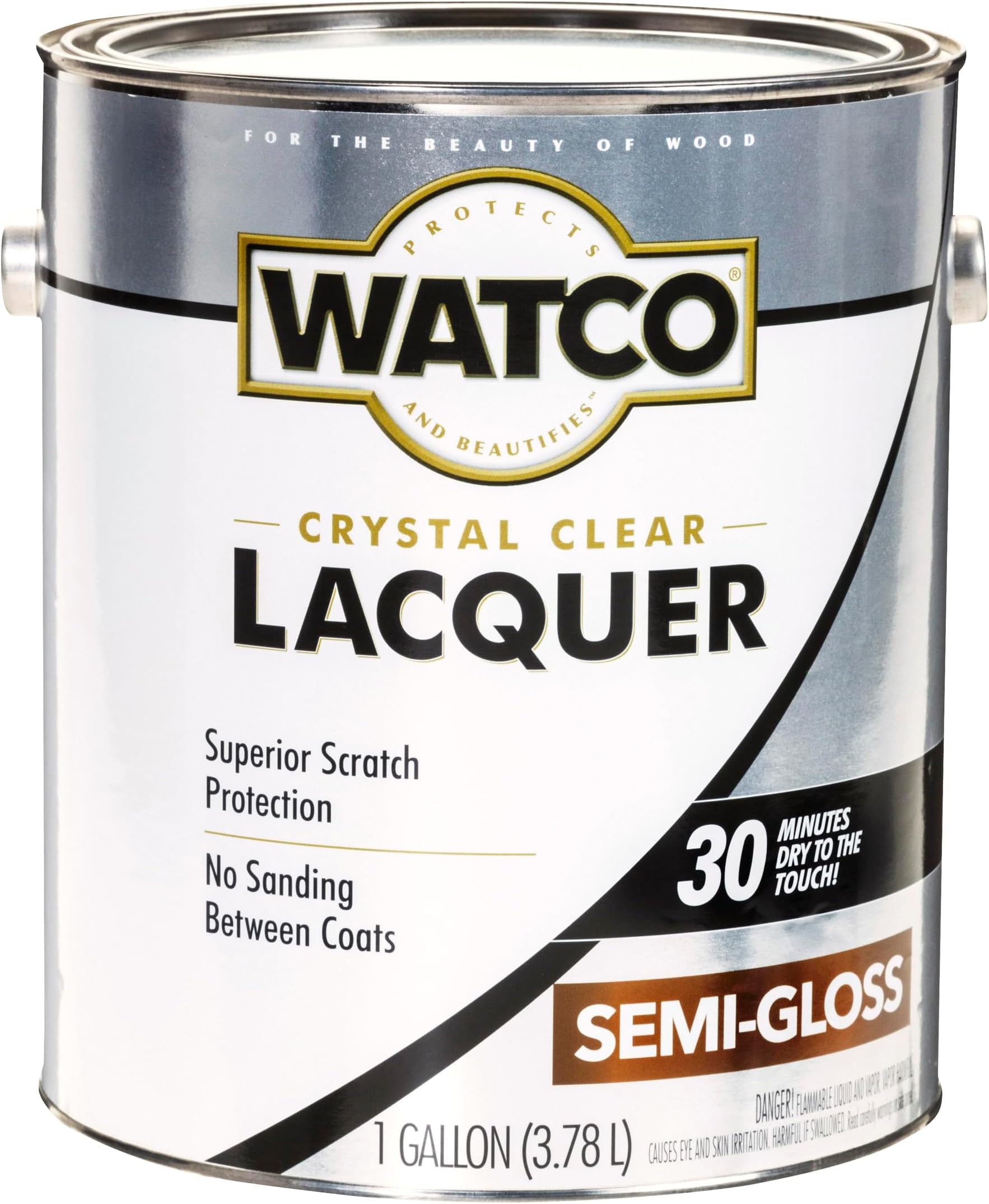 Watco 63131 Lacquer Clear Wood Finish, Gallon, Semi-Gloss Clear