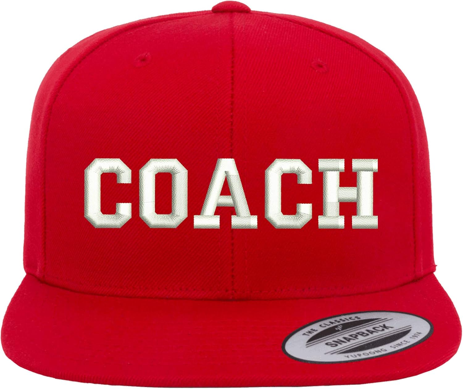 Coach Flat Bill Snapback Unisex Baseball Hat - Hat for Coaches, Sports Hat, Snap Back Baseball Cap