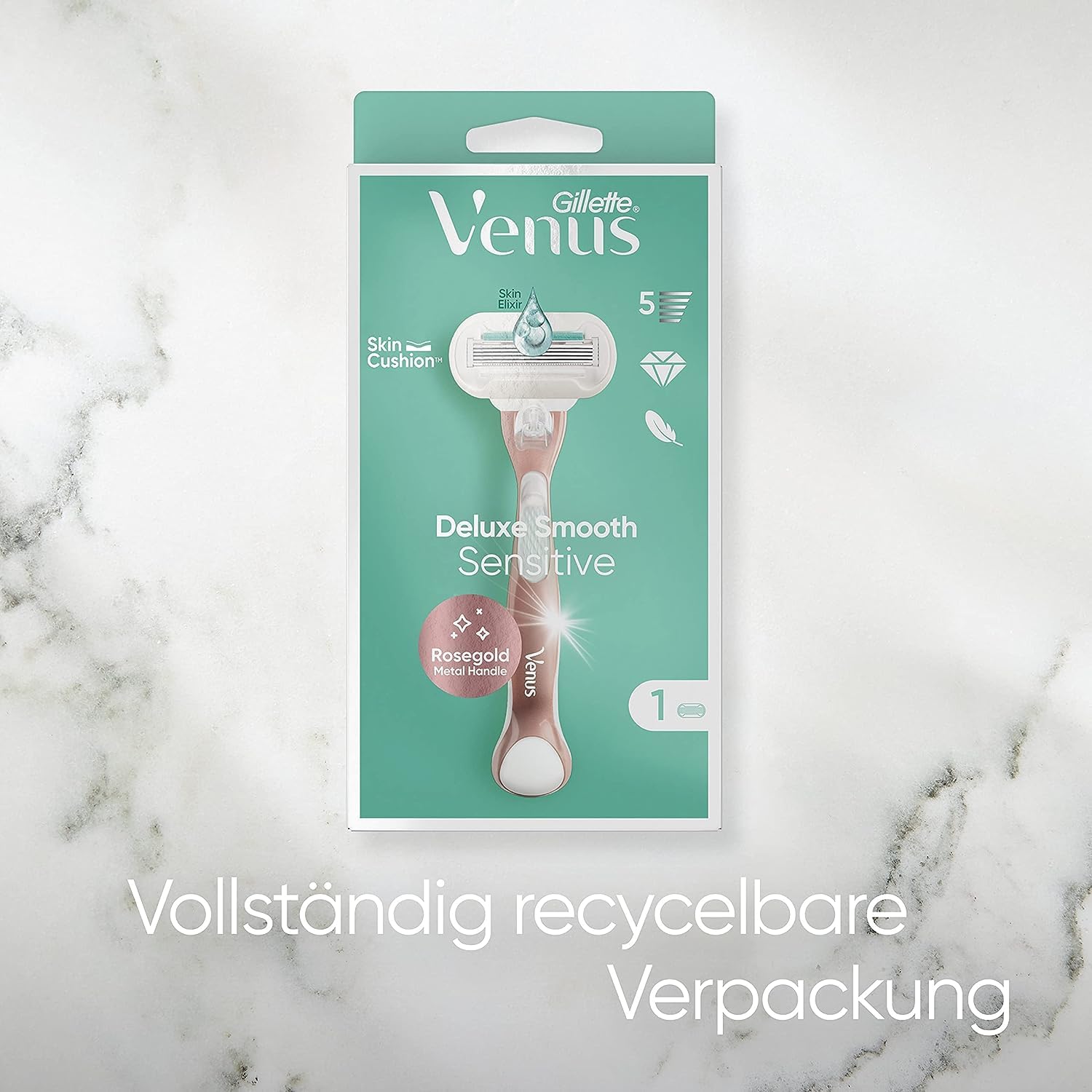Gillette Satin Care Intimpflege Rasiergel Damen (200 ml), Gel Aloe Vera und Venus Deluxe Smooth Sensitive Rasierer Damen, Damenrasierer + 9 Rasierklingen mit 5-fach Klinge, Geschenk für Frauen