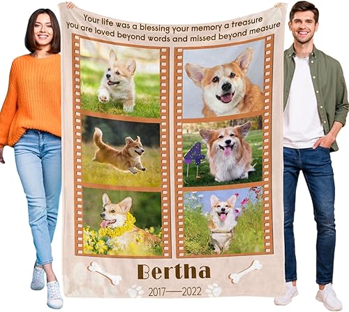 Miniatura 8 de Artsadd Manta personalizada con foto de perro gato mascota manta conmemorativa de perro regalo de memoria personalizado para familiares y amigos