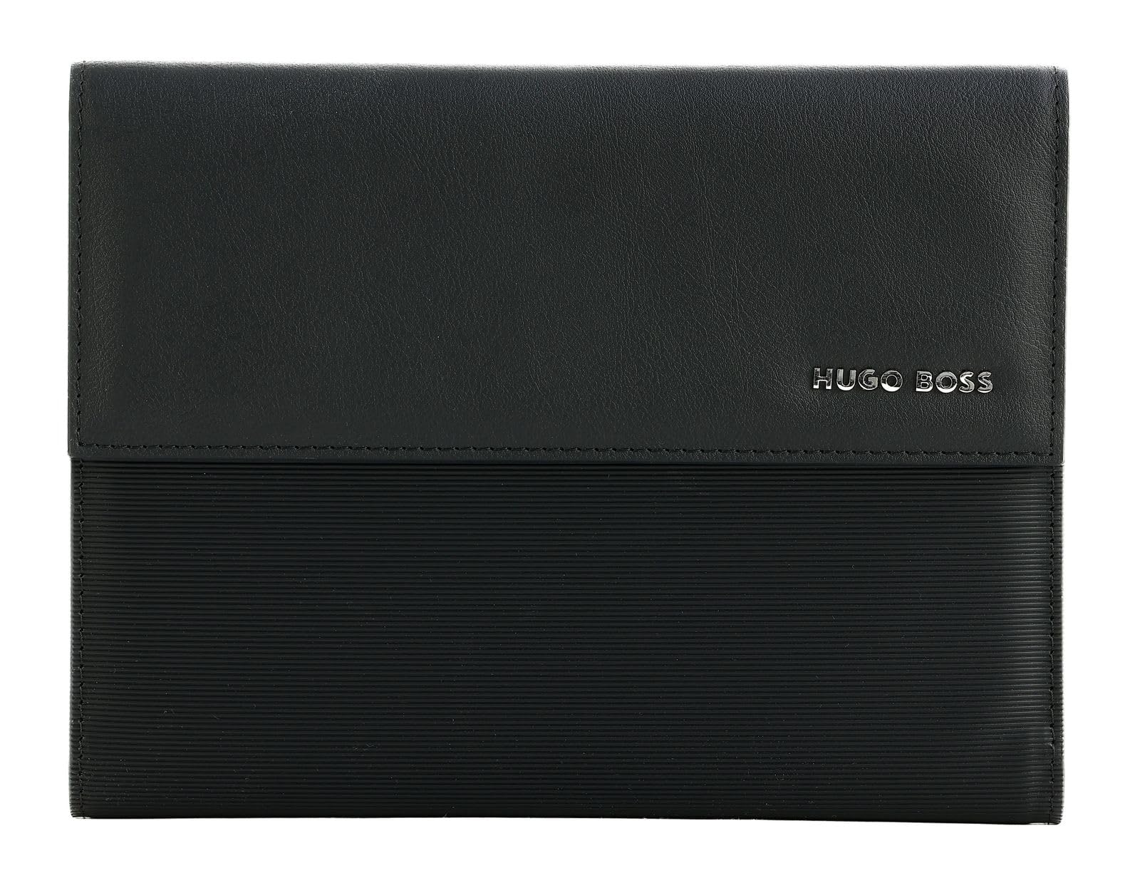 HUGO BOSS caso de escritura Gear Pinstripe Writing Set Black negro