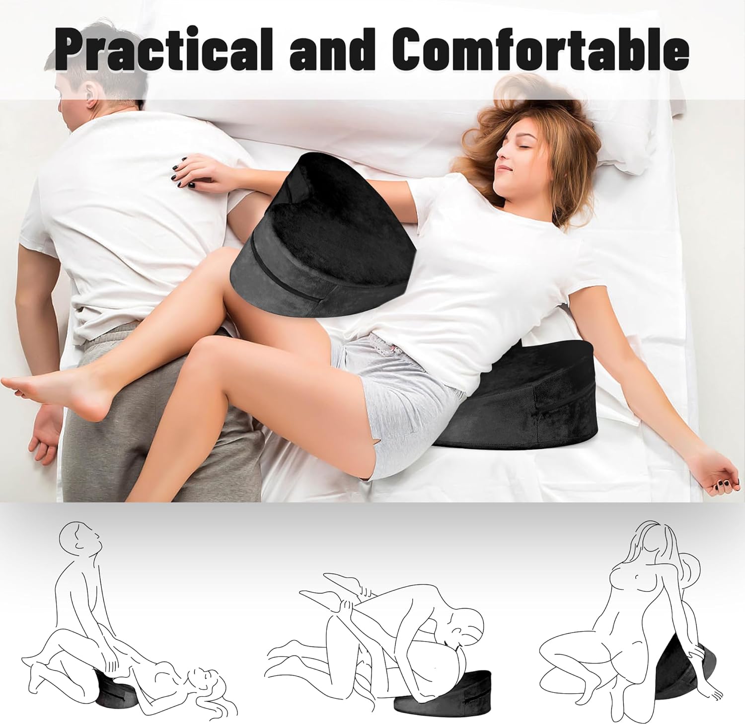 Sex Pillow Foam Heart Pillow Sex Position Pillow for Adults Sex Cushion Sex Furniture for Bedroom Couples Sex Toys