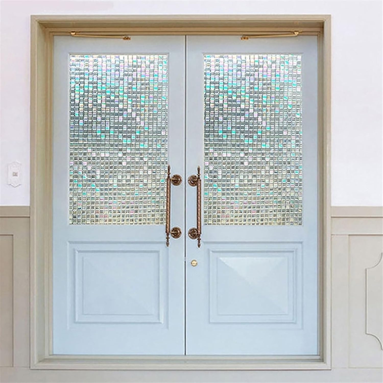 Bathroom Privacy Window Film 3D Window Films Privacy Decorative Film Anti-UV Non-Adhesive Static Cling Glass Sticker for Home Kitchen Office Window Window Film